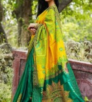 DS-416-Dupian Silk Saree Block Printed